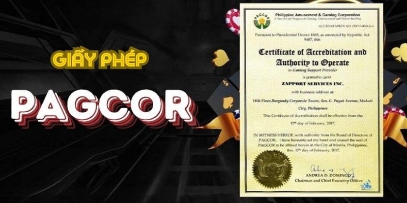 Luck8 sở hữu giấy phép PAGCOR - Cơ quan trực thuộc Chính phủ Philippines